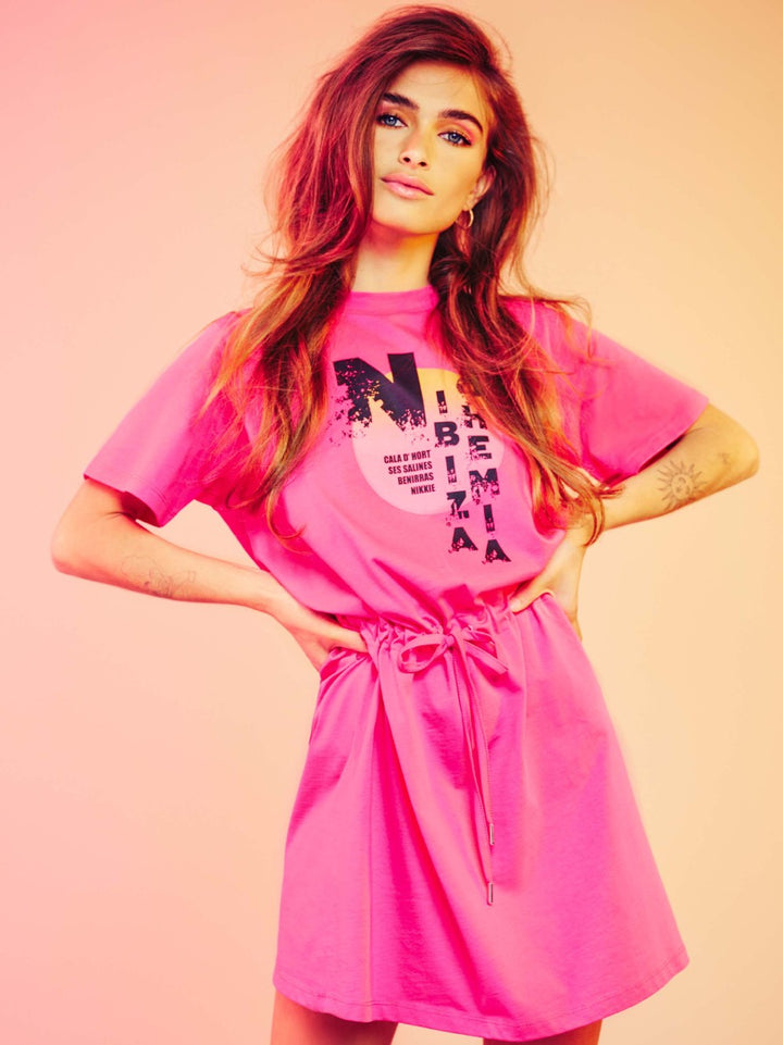 Sunset T- Dress - Pink