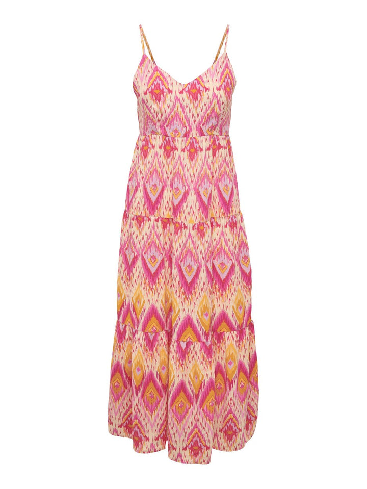 Onlalma Life Vis Strap Long Dress - Roze Dessin