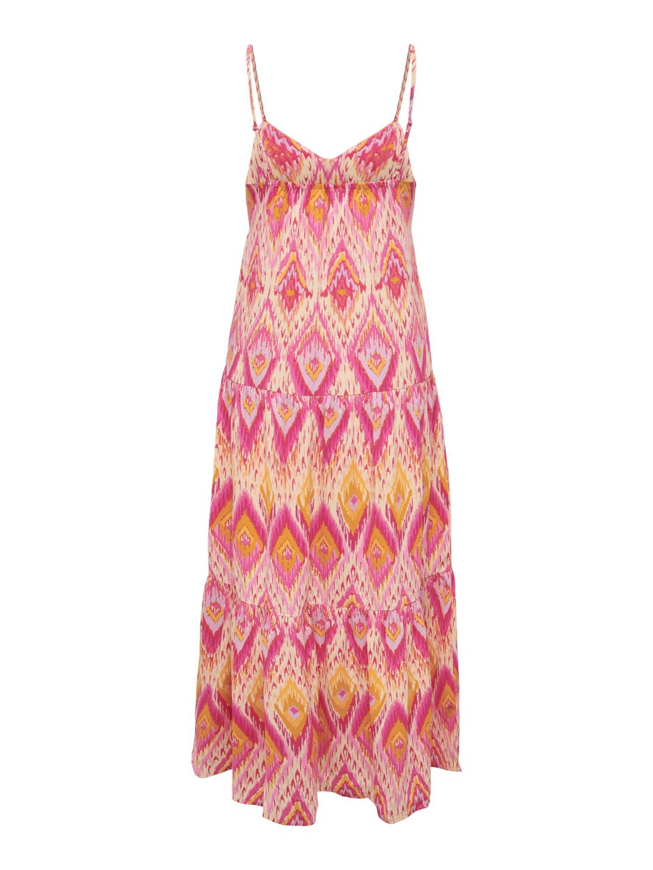 Onlalma Life Vis Strap Long Dress - Roze Dessin