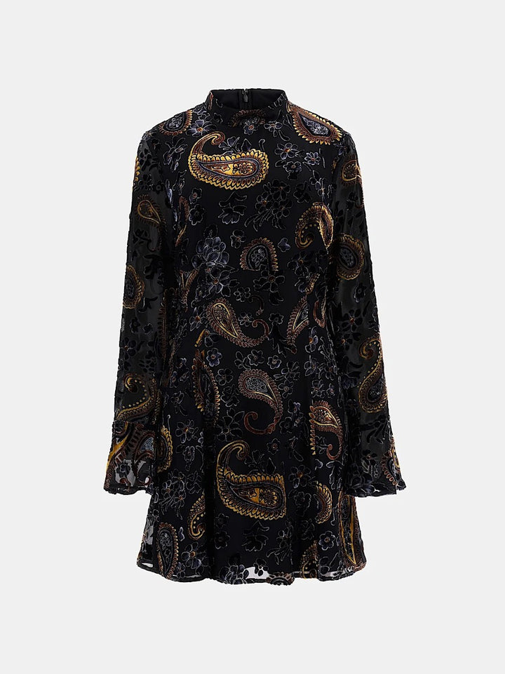 Marina Paisley Dress - Zwart Dessin
