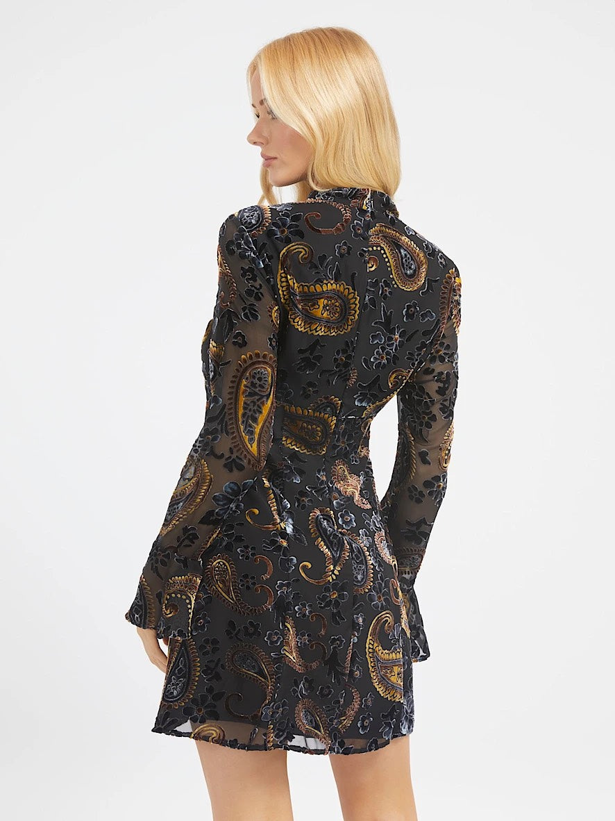 Marina Paisley Dress - Zwart Dessin
