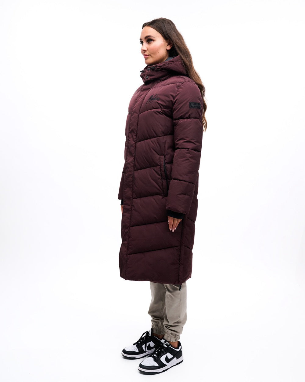 Diagonal Brand Coat - Bordeaux