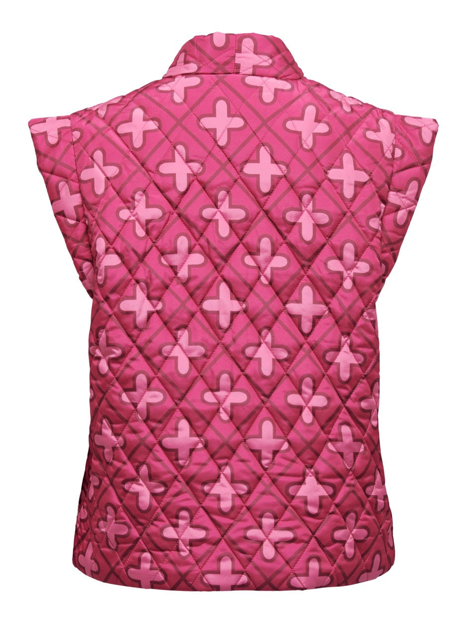 Onlcemma Aop Quilt Vest Pnt - Roze Dessin